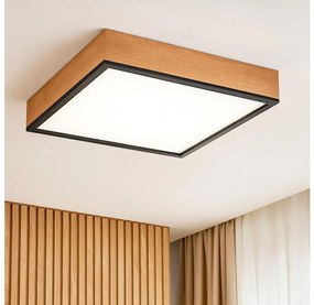Plafoniera OAK SQUARE 4xE27/15W/230V 48x48 cm quercia/nero