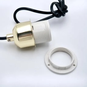 Lampadario a sospensione con filo HARMA 1xE27/15W/230V diametro 25 cm bianco/oro