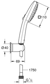 GROHE 26176001 - VITALIO COMFORT 110 Doccia Set 110 mm Polished cromo