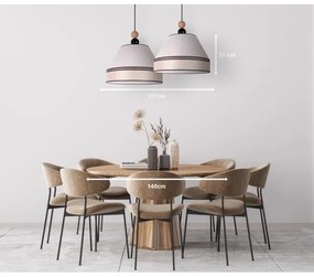 Duolla - Lampadario a sospensione con filo AVIGNON 2xE27/15W/230V beige