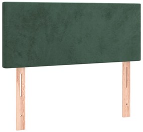 Giroletto a Molle con Materasso Verde Scuro 90x190 cm Velluto