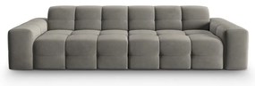 Divano in velluto grigio 255 cm Kendal - Micadoni Home