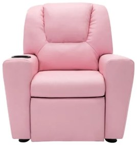 Poltrona Reclinabile per Bambini in Similpelle Rosa