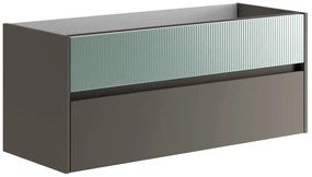 Mobile da bagno sotto lavabo Niwa grigio laccato opaco L 119.5 x H 50 x P 45.5 cm 2 cassetti, lavabo non incluso