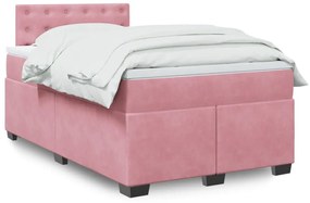 Giroletto A Molle Con Materasso Rosa 120x200 Cm İn Velluto /