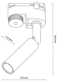 Faretto LED per sistema a binario LAGOS 1xG9/3W/230V bianco