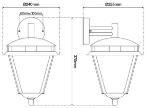 Applique da parete IP54 in Acciaio Inox E27 per Esterni da parete