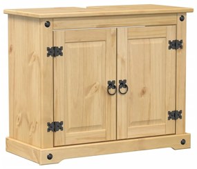 Mobile lavabo da bagno corona 73x33x60cm legno massello di pino