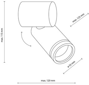 Faretto da parete JET SET 1xGU10/10W/230V bianco