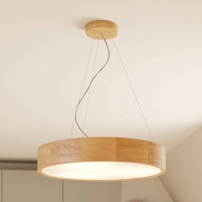 Lampada a sospensione Envostar Kerio, Ø 47 cm, legno di quercia