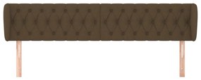 Testiera ad orecchio marrone scuro 203x23x78/88 cm in tessuto