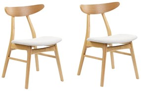 Set di 2 sedie legno chiaro e grigio chiaro LYNN Beliani