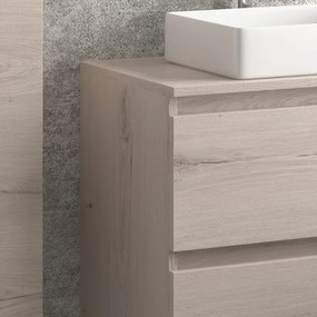 Mobile bagno a terra 80cm con due cassetti TOD-80P - KAMALU