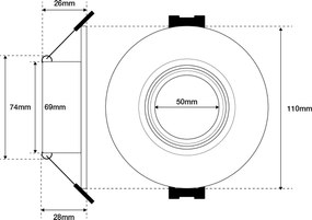 Faretto da Incasso Orientabile Foro Ø75-80mm Bianco