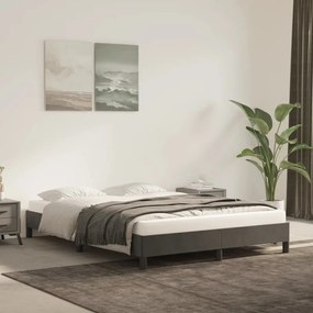 Giroletto Senza Materasso Grigio Scuro 140x200 Cm Velluto /