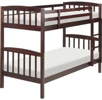 Letto a castello letto doppio in legno di pino scuro 90 x 200 per bambini cameretta