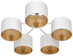 Lampadario a plafone ALBA 5xE27/15W/230V bianco/dorato