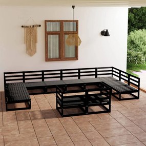 Set divani da giardino 12 pz in legno massello di pino