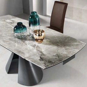 Tavolo da cucina allungabile 200 cm piano grčs porcellanato Grigio OSTUNI