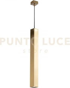 Lampadario a sospensione fluke quadrata oro 1 luce attacco gu10 6x6...