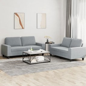 Set Di Divani 2 Pz Grigio Chiaro İn Tessuto /