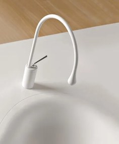 Miscelatore Monocomando Lavabo Con Canna R 12 Bianco Goccia 33605 Gessi