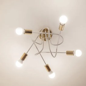 Plafoniera OXFORD 5xE27/15W/230V oro/bianco