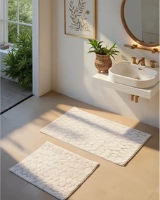 Set di tappetini per il bagno color crema 2 pz 60x100 cm Rabbit – Foutastic