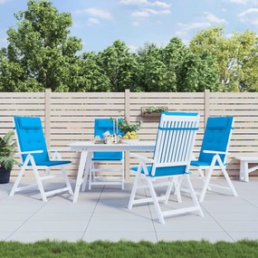 Cuscini Sedia Con Schienale Alto 4 Pz Blu Chiaro Tessuto Oxford /