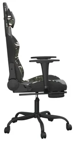 Sedia da gaming con poggiapiedi nero e mimetico in similpelle