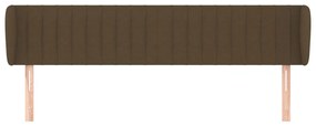 Testiera ad orecchio marrone scuro 183x23x78/88 cm in tessuto