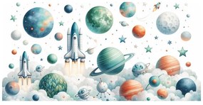 Quadro su tela – Lancio di razzi nello spazio