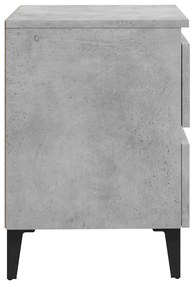 Comodini 2 pz grigio cemento 40x35x50 cm in truciolato