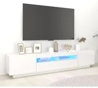 Mobile Porta TV con Luci LED Bianco Lucido 200x35x40 cm