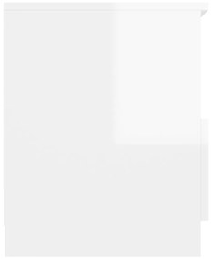 Comodino Bianco Lucido 40x40x50 cm in Legno Multistrato