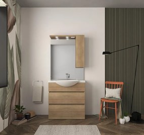 Mobile sottolavabo e lavabo Elise per vasca centrale rovere tabacco L 80 x H 81 x P 33.5 cm 2 cassetti