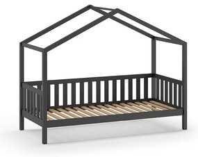 Letto per bambini in legno di pino antracite 90x200 cm DALLAS - Vipack