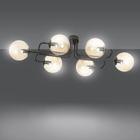 Lampadario da soffitto BRENDI 6 in acciaio e vetro 6xE14
