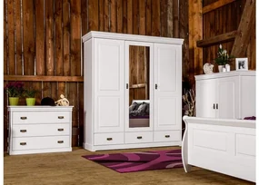 Comò cassettone legno massello bianco shabby toscano