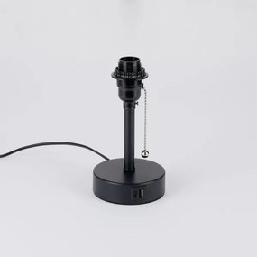 Brilagi - Lampada da tavolo con porta USB TABLON 1xE27/25W/230V nero/crema
