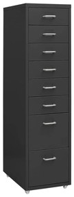 Schedario Mobile Antracite 28x41x109 Cm İn Metallo /