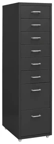Schedario Mobile Antracite 28x41x109 Cm İn Metallo /