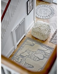 Poggiapiedi color crema in lana Lomba - Bloomingville