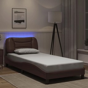 Giroletto Con Luci Led Marrone 90x200 Cm İn Similpelle /