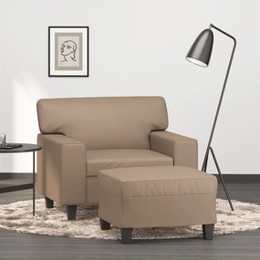 Poltrona Con Poggiapiedi Cappuccino 60 Cm İn Similpelle /