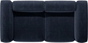 Divano blu scuro con rivestimento in velluto a coste 224 cm Bergamo – Cosmopolitan Design