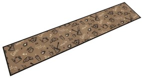 Tappeto Da Cucina Lavabile Marrone Mattutino 60x300 Cm Velluto /