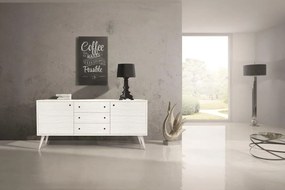 Credenza SOFFIANO abete spazzolato bianco 185&#215;50 cm H 84 cm