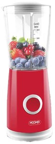 Frullatore Elettrico da Cucina 400mL 170W per Verdure e Frutta con Modalita Impulso 4 Lame Inox Colore Rosso