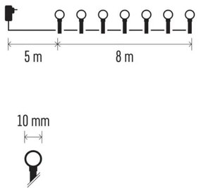 Catena LED da esterno natalizia 80xLED/13m IP44 bianco caldo